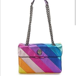 Kurt Geiger London Kensington Metallic Rainbow Striped Bag